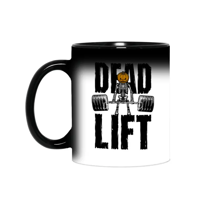 Halloween Gym Deadlift Skeleton Pumpkin Goth Fitness Workout Sihirli Kupa