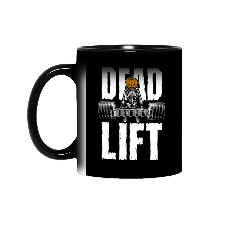 Halloween Gym Deadlift Skeleton Pumpkin Goth Fitness Workout Sihirli Kupa