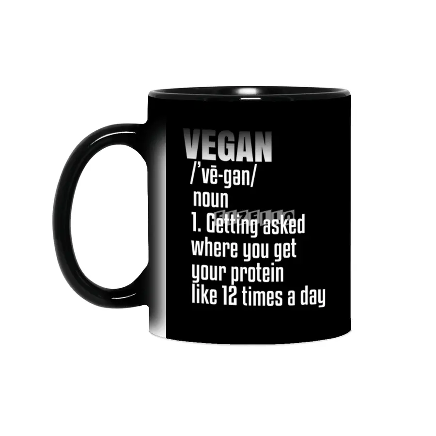 Vegan Gift Vegan Definition Go Veggie Tee Fitness Workout Sihirli Kupa