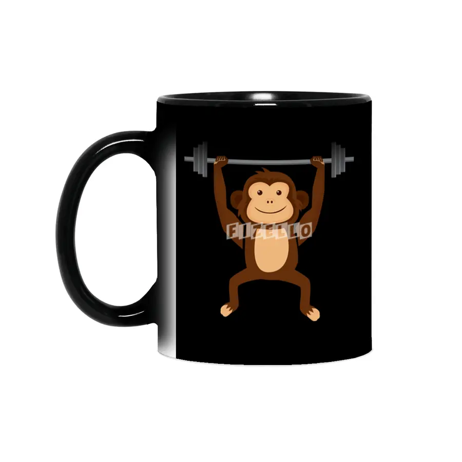 Weightlifting Body Builder Fitness Monkey, Gym Enthusiast, Funny Workout Monkey Bar Sihirli Kupa