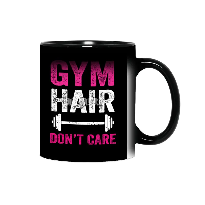 Gym Hair Don't Care Funny Fitness Design Gift Idea Sihirli Kupa