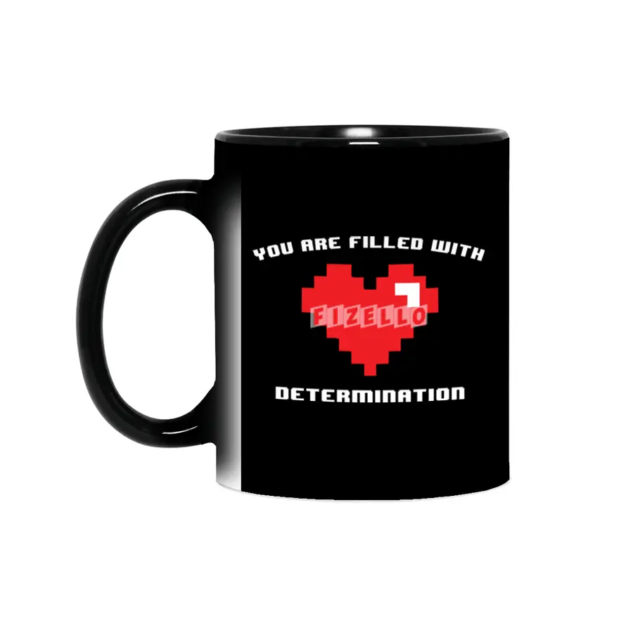 Funny Gamer You Are Filled With Determination Pixel Heart Sihirli Kupa