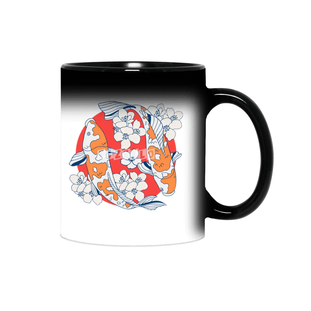 Colorful koi fish and flower Sihirli Kupa