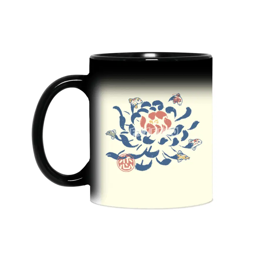 Vintage Japanese Flower Koi Sihirli Kupa