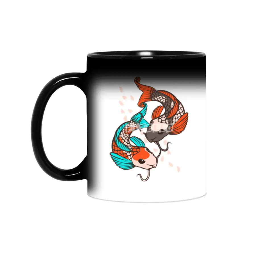 Japanese Koi Style Art Sihirli Kupa