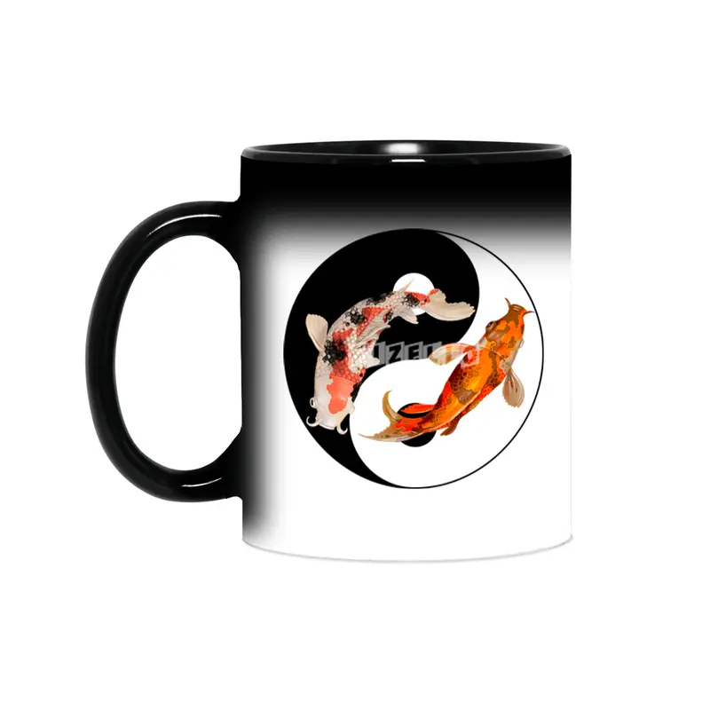 Yin Yang Carp Balance Taijitu Japanese Nishikigoi Koi Fish Sihirli Kupa