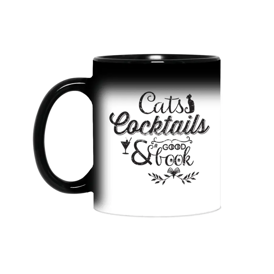 Cats Cocktails and a Good Book Sihirli Kupa