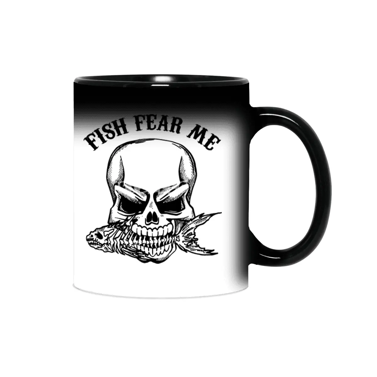 Fish Fear Me Black Sihirli Kupa