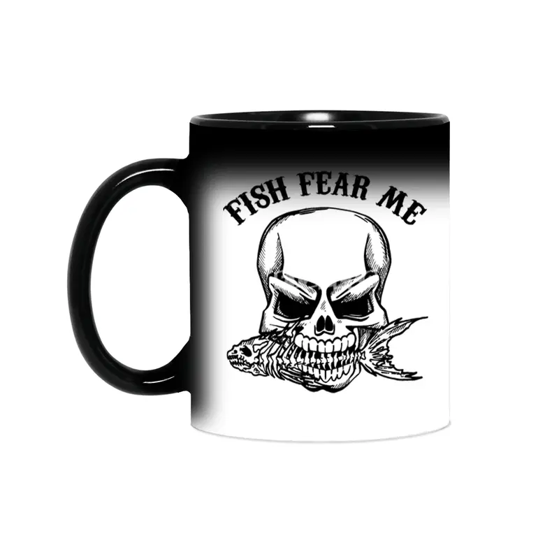 Fish Fear Me Black Sihirli Kupa