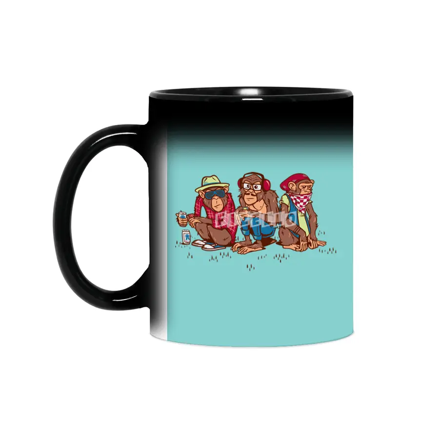 Three Wise Hipster Monkeys Sihirli Kupa