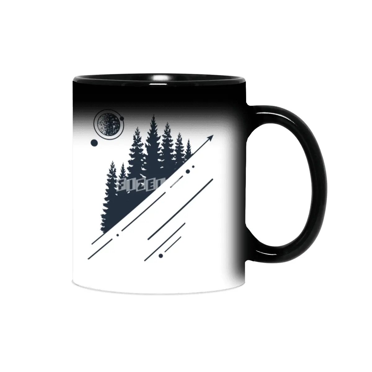 Modern Geometric Nature Forest Hipster Graphic Sihirli Kupa