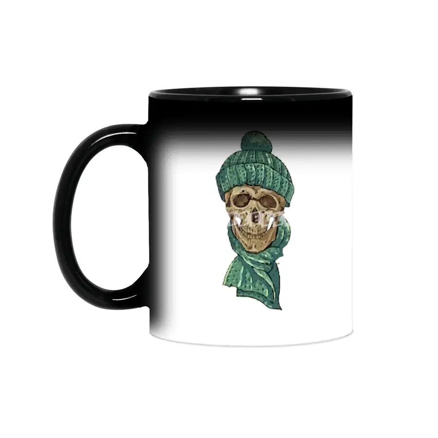 Christmas Hipster Skull Winter Sihirli Kupa