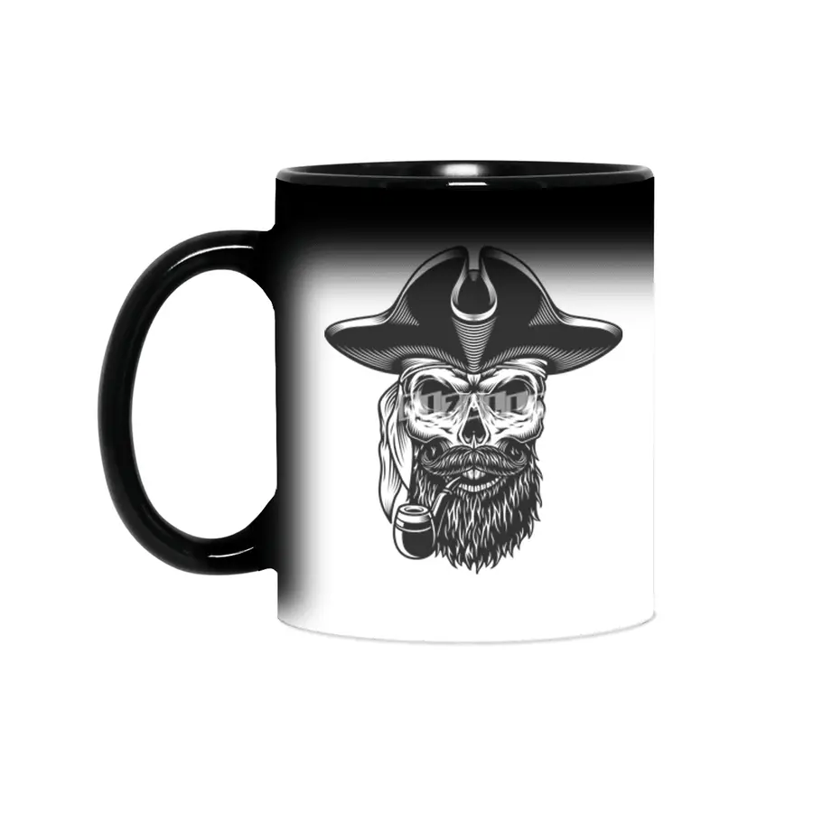 pirate hipster skull Sihirli Kupa