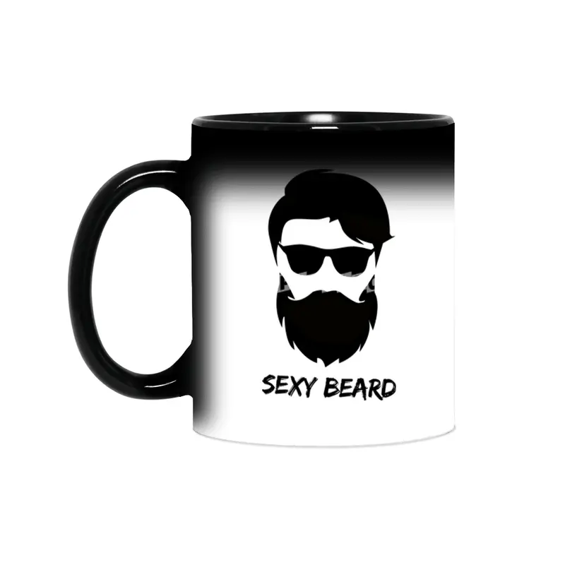 Sexy beard Hipster face Sihirli Kupa