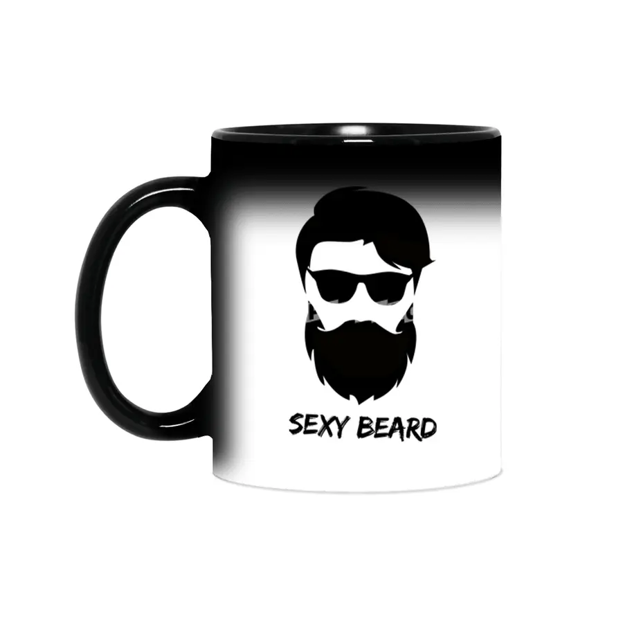 Sexy beard Hipster face Sihirli Kupa