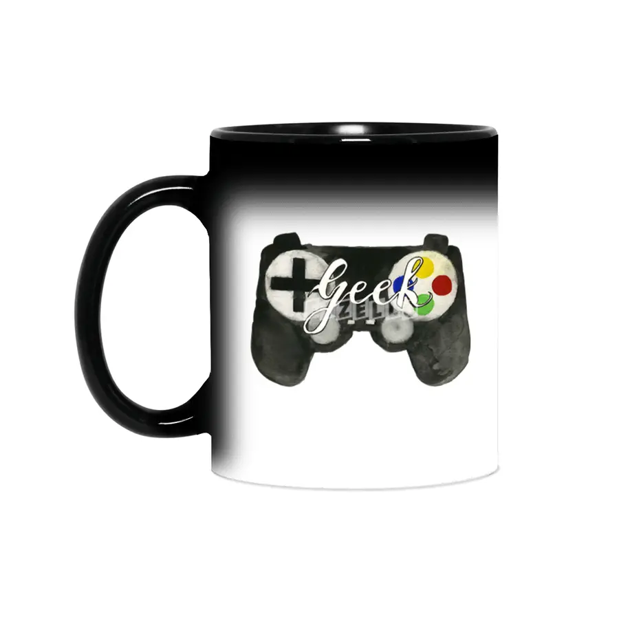 Hand Painted Watercolor Geek Game Controller Sihirli Kupa