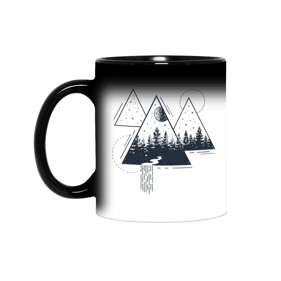 Modern Geometric Nature Forest Bohemian Triangles Sihirli Kupa