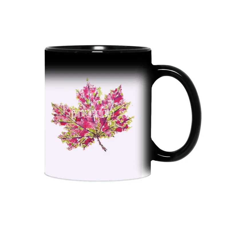 Abstract Colorful Watercolor Autumn Leaf Sihirli Kupa