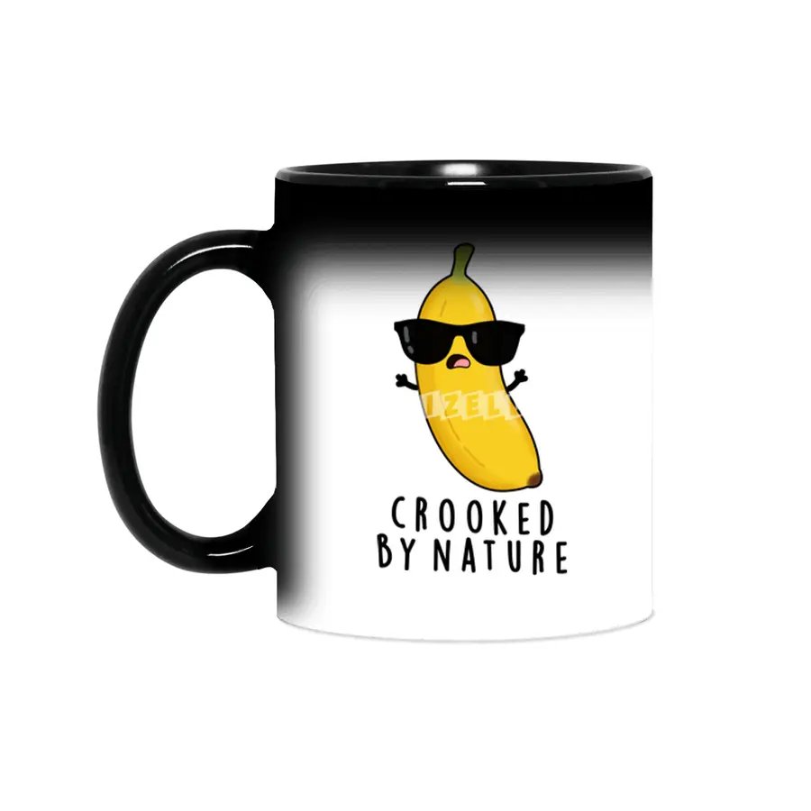 Crooked By Nature Cute Banana Pun Sihirli Kupa