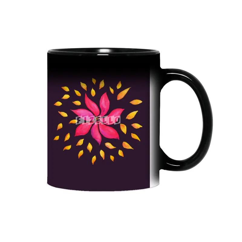 Abstract Whimsical Watercolor Pink Flower Sihirli Kupa