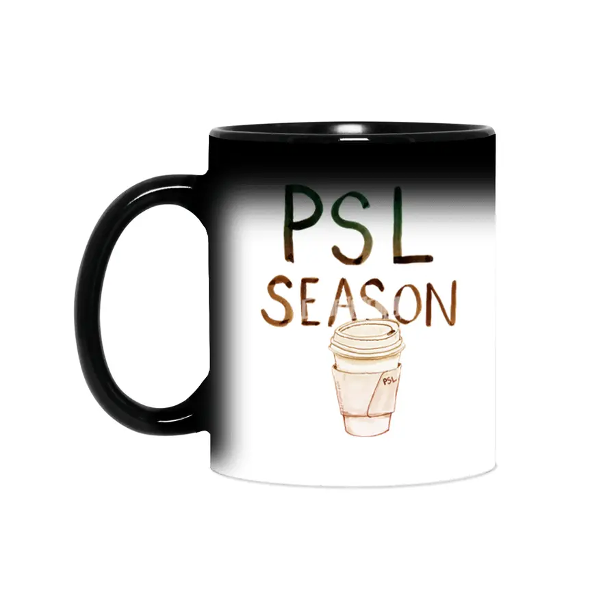 Pumpkin Spice Latte - PSL - Illustration with to go coffee cup Sihirli Kupa