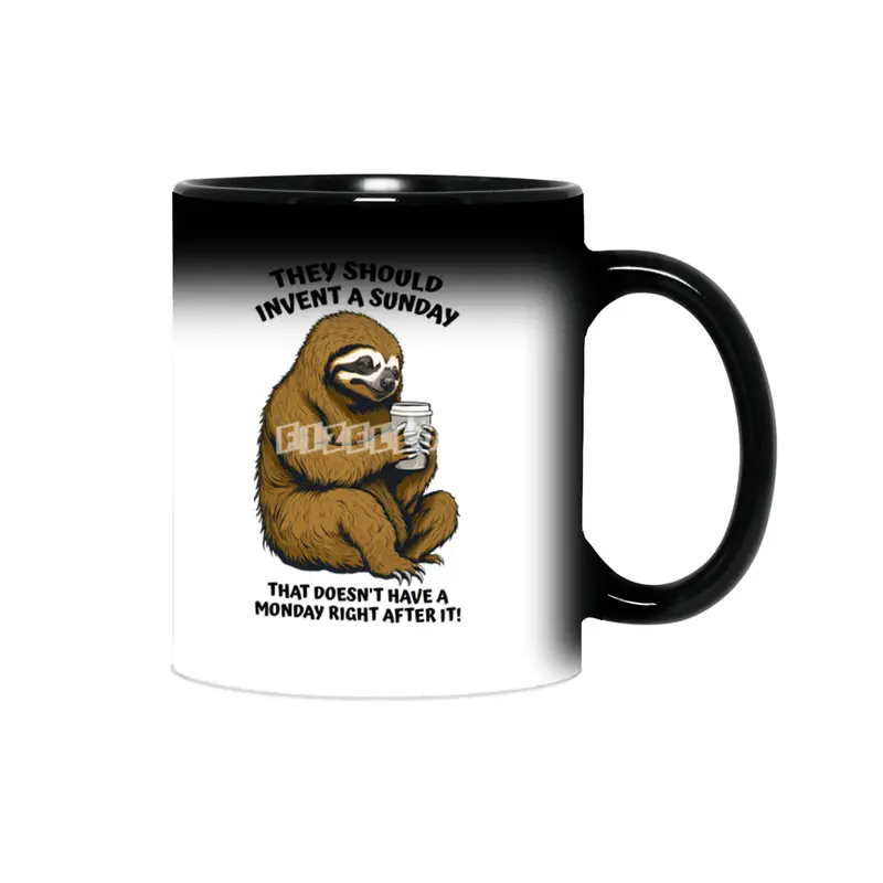 Funny Lazy Sloth Monday After Sunday Coffee Lover Sihirli Kupa