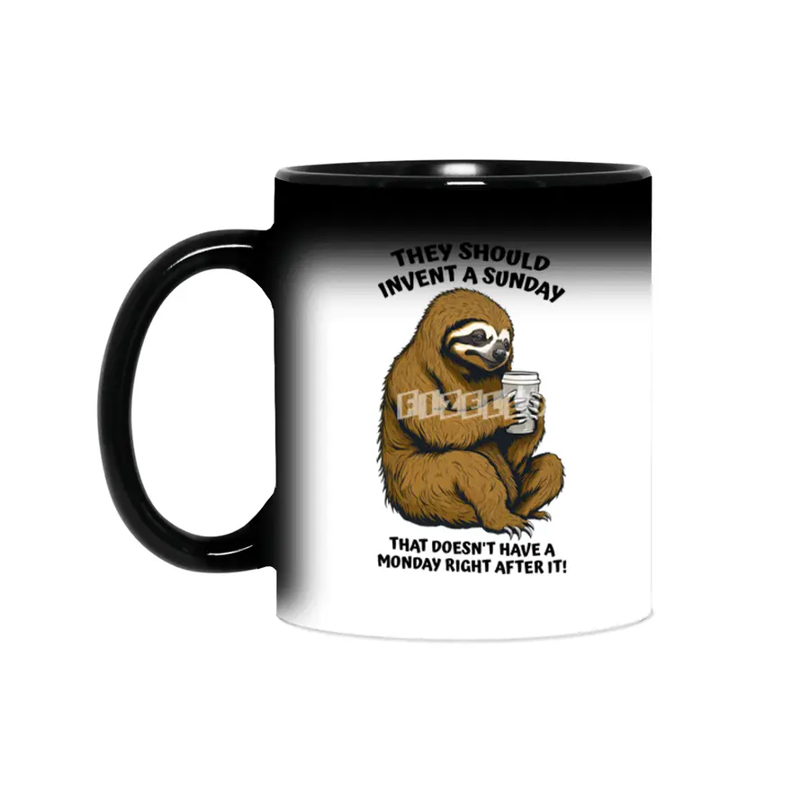 Funny Lazy Sloth Monday After Sunday Coffee Lover Sihirli Kupa