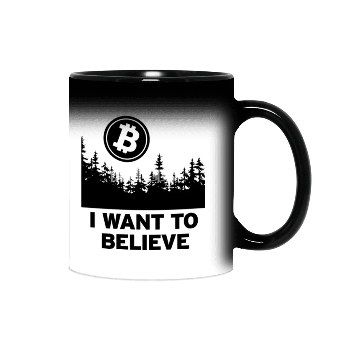 "I Want to Believe ..." - Bitcoin Shirt Design Sihirli Kupa