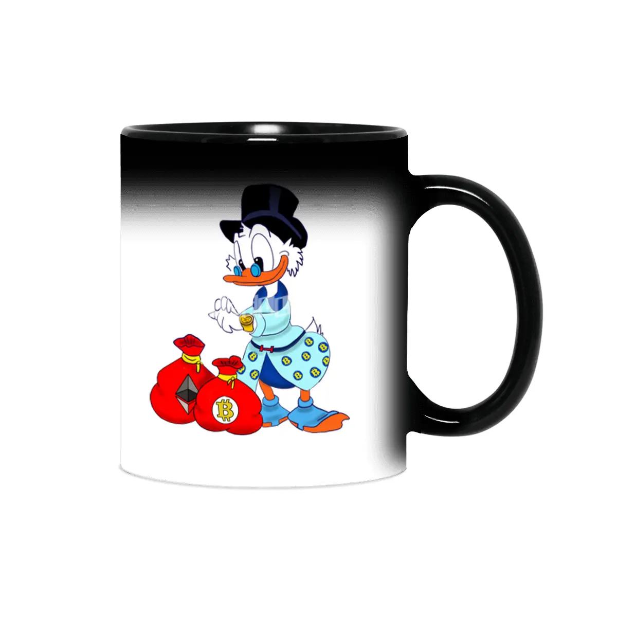 business duck, owner of Bitcoin and ????s bags, he wear a bitcoin clothes Sihirli Kupa