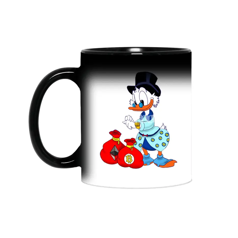 business duck, owner of Bitcoin and ????s bags, he wear a bitcoin clothes Sihirli Kupa