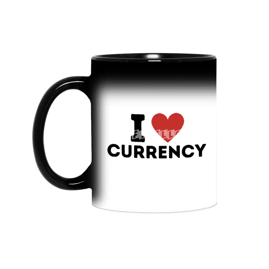 I Love Currency Simple Heart Design Sihirli Kupa