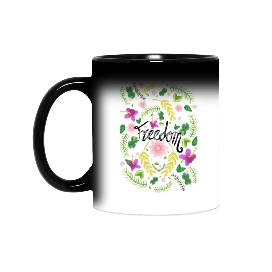Freedom. Floral Pattern (flowers pattern) Sihirli Kupa