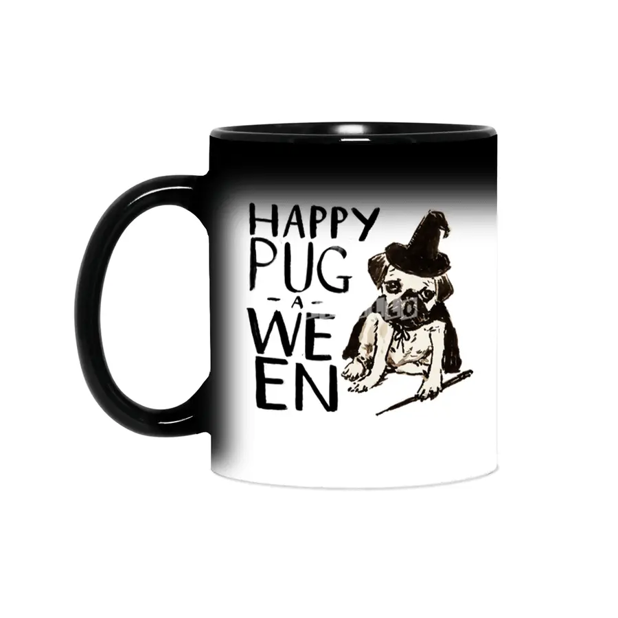 Funny Pug Halloween Tee- Pug-a-ween Witch Sihirli Kupa
