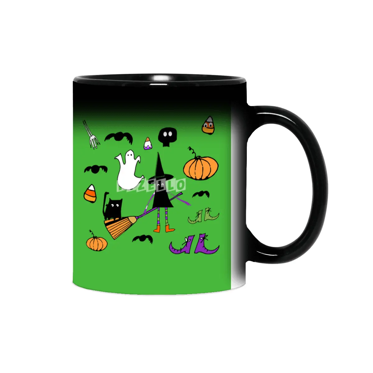 Cute Halloween Witch and Friends Sihirli Kupa