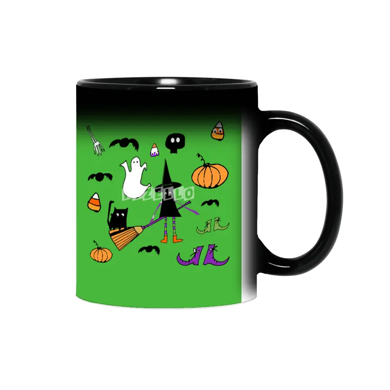 Cute Halloween Witch and Friends Sihirli Kupa