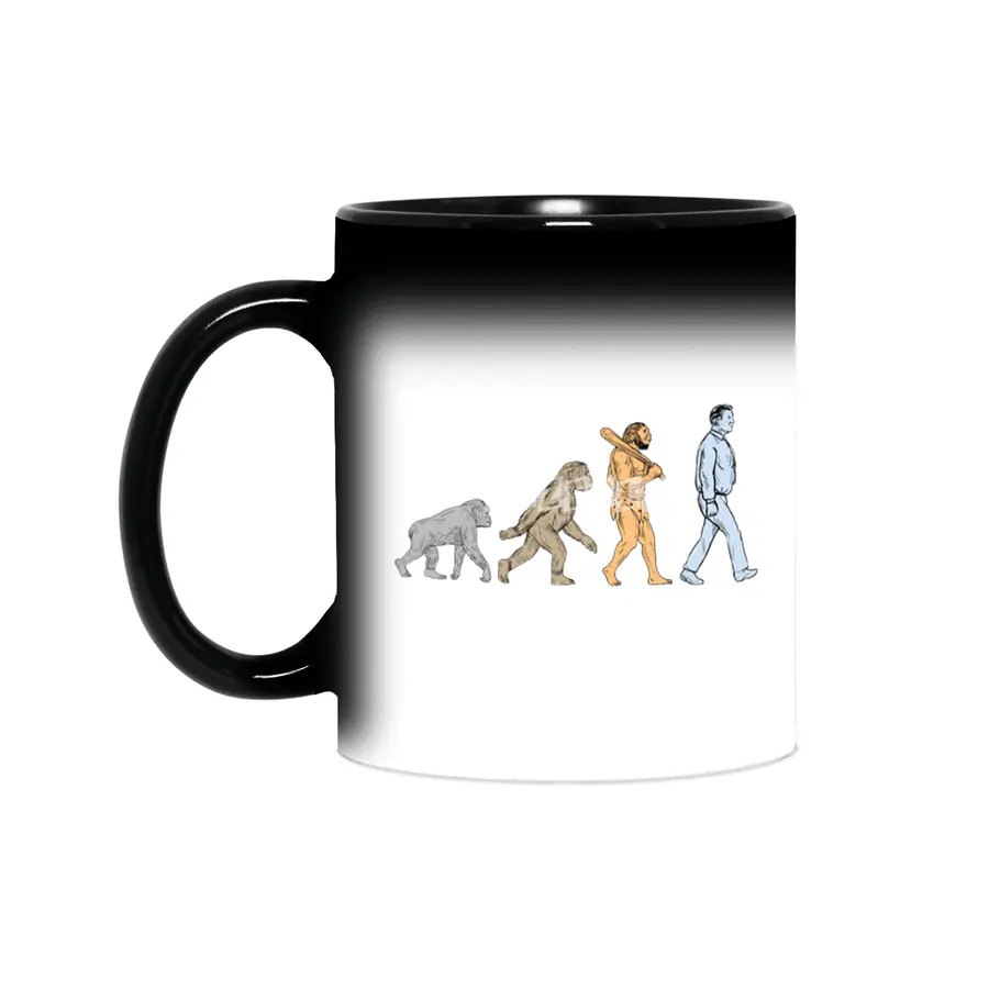 Human Evolution Walking Drawing Sihirli Kupa