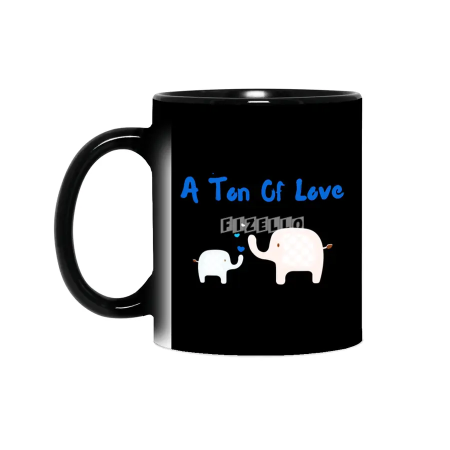 A Ton Of Love - Mother Child (Son) Cute Elephant With Hearts Sihirli Kupa