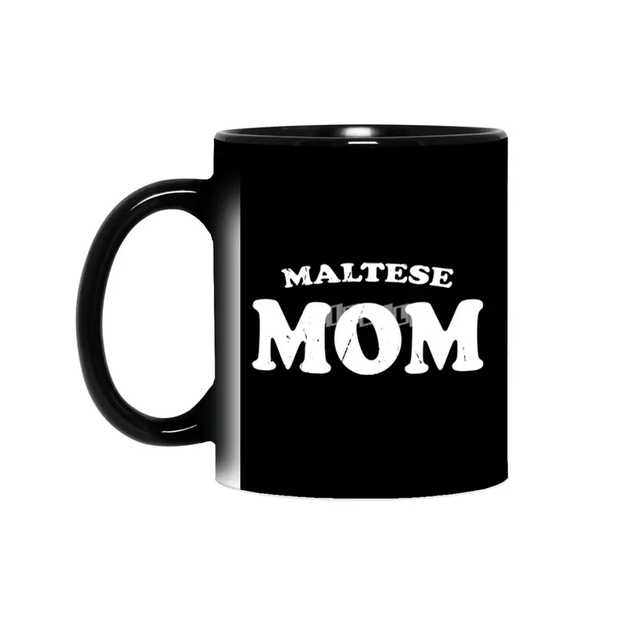 Maltese Mom Dog Mother Cute Pet Distressed T-Shirt Gift For Animal Lover Shelter Worker Funny Sihirli Kupa