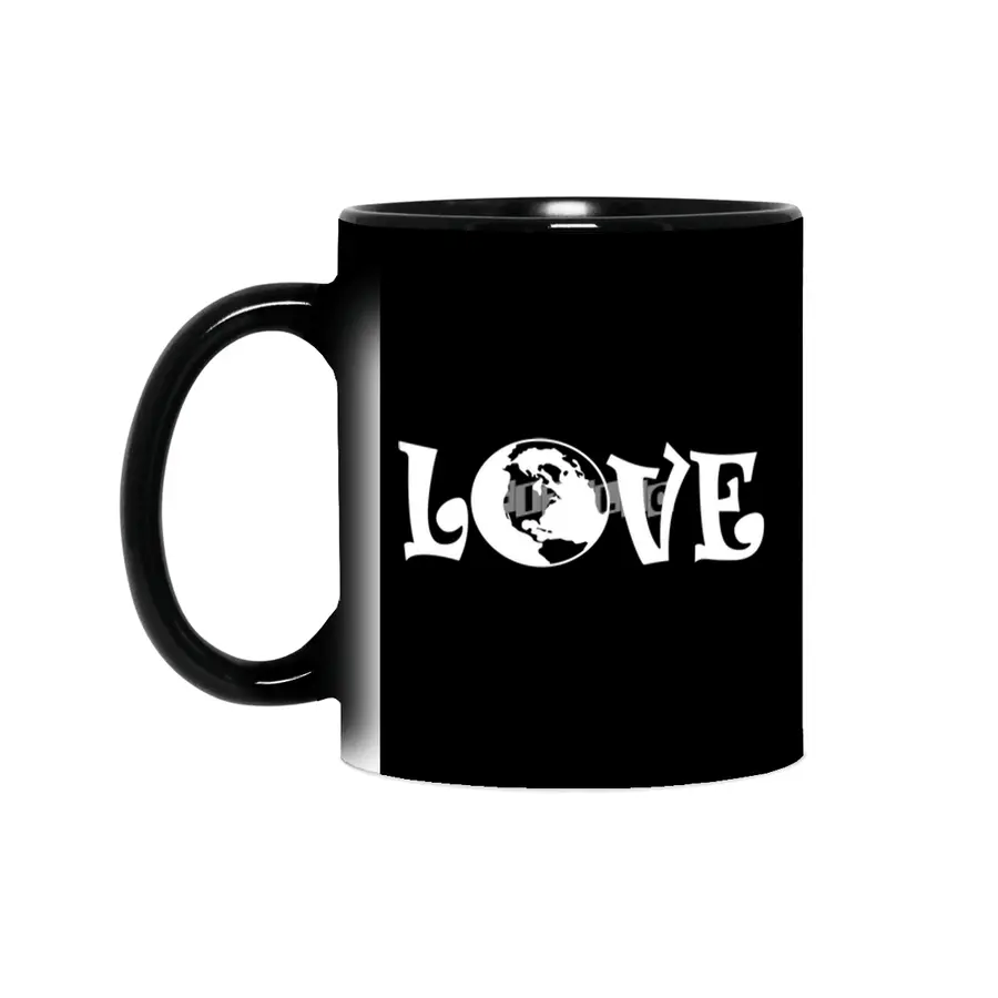 Love Earth Hippie Mother Earth Globe Sihirli Kupa