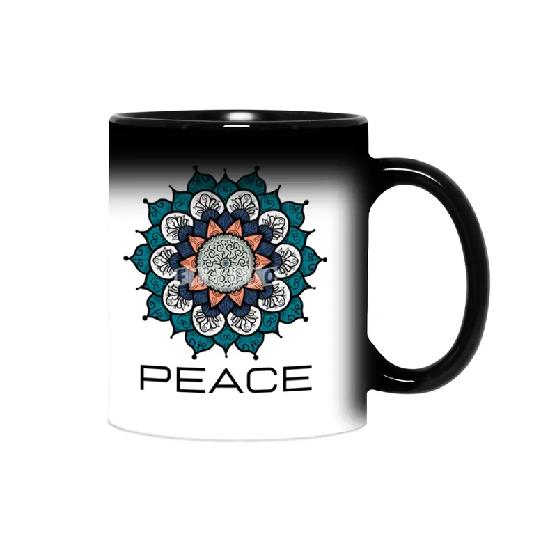 Peace Mandala | Yoga | Pilates | Rave | Floral Sihirli Kupa