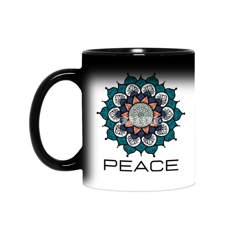 Peace Mandala | Yoga | Pilates | Rave | Floral Sihirli Kupa