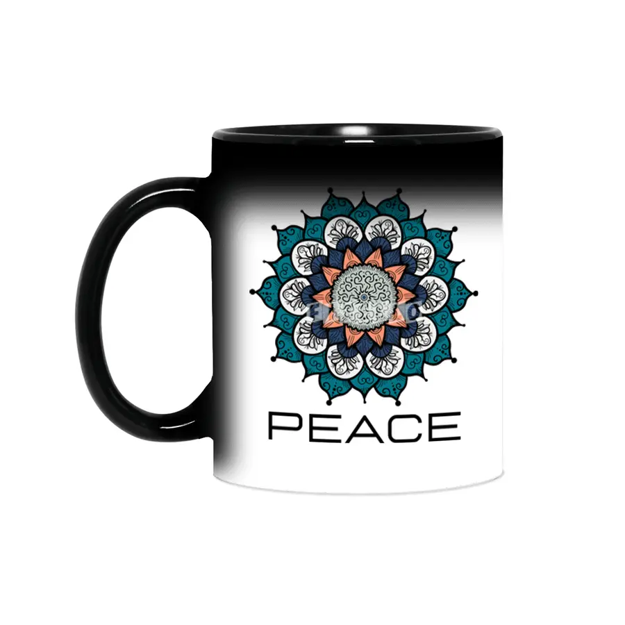Peace Mandala | Yoga | Pilates | Rave | Floral Sihirli Kupa