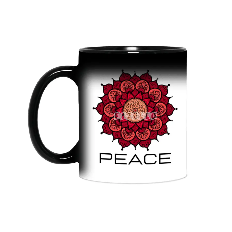 Peace Mandala | Yoga | Pilates | Rave | Floral Sihirli Kupa
