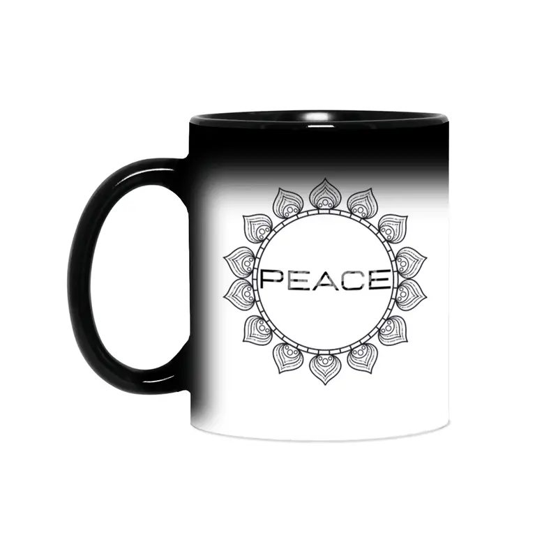 Peace Mandala | Yoga | Pilates | Rave | Floral Sihirli Kupa