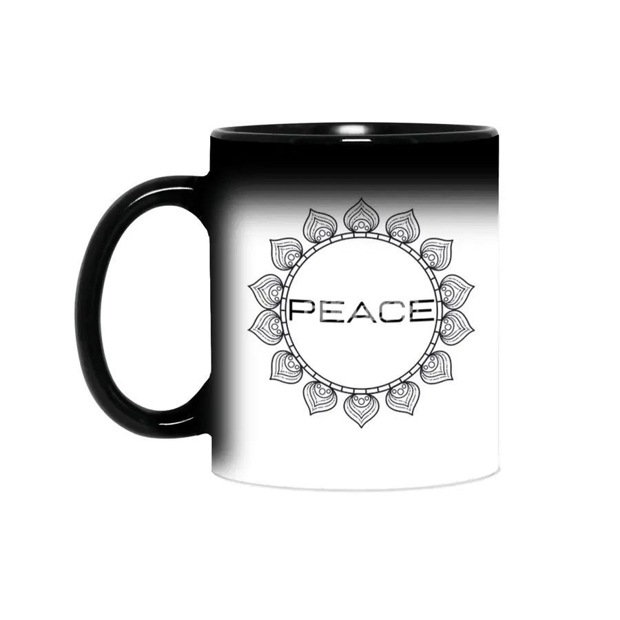 Peace Mandala | Yoga | Pilates | Rave | Floral Sihirli Kupa