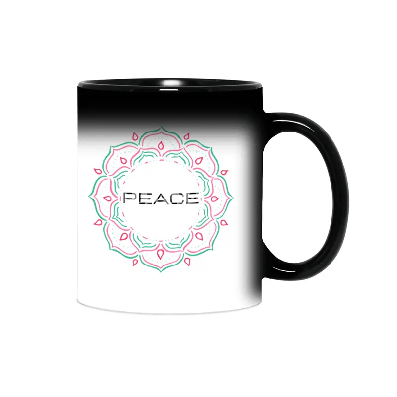 Peace Mandala | Yoga | Pilates | Rave | Floral Sihirli Kupa