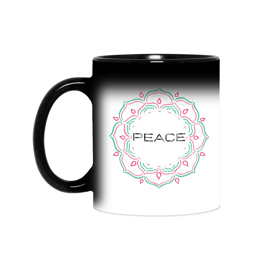 Peace Mandala | Yoga | Pilates | Rave | Floral Sihirli Kupa