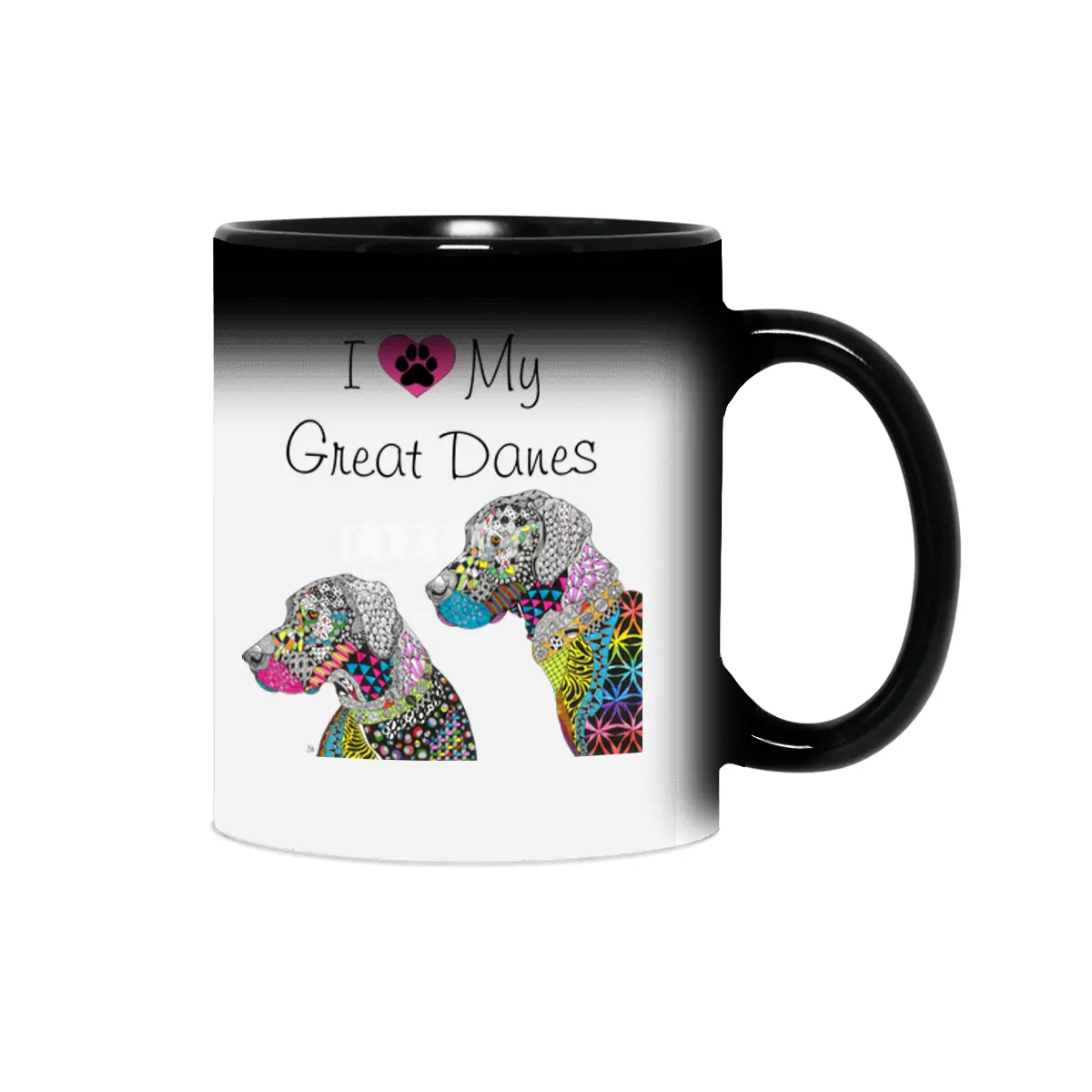 Cute and Colorful I Love My Great Danes Sihirli Kupa