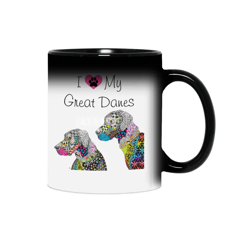 Cute and Colorful I Love My Great Danes Sihirli Kupa