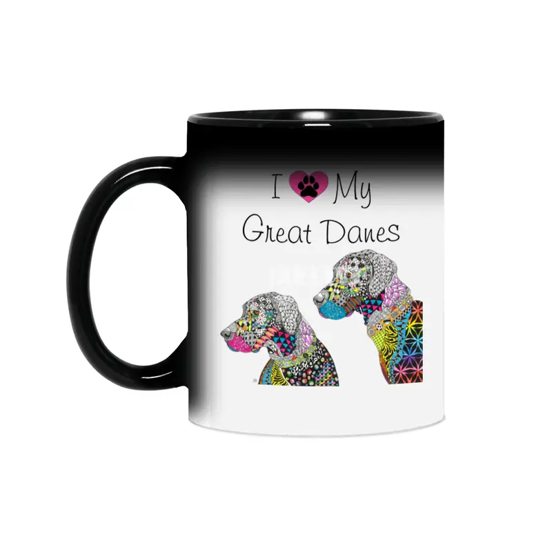 Cute and Colorful I Love My Great Danes Sihirli Kupa